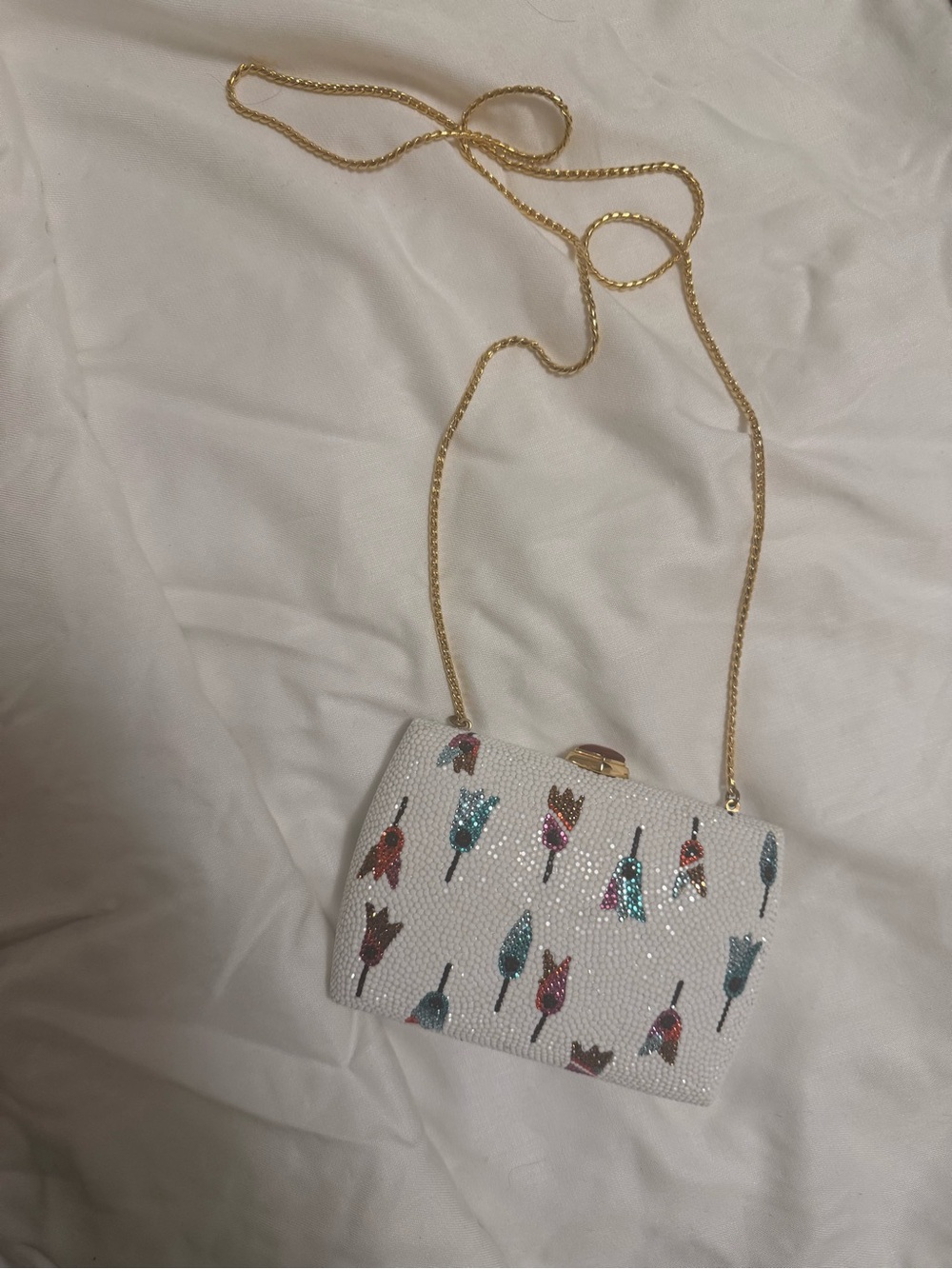 Judith Leiber Crystal Minaudière Clutch Multicolor Novelty Chain Evening Bag